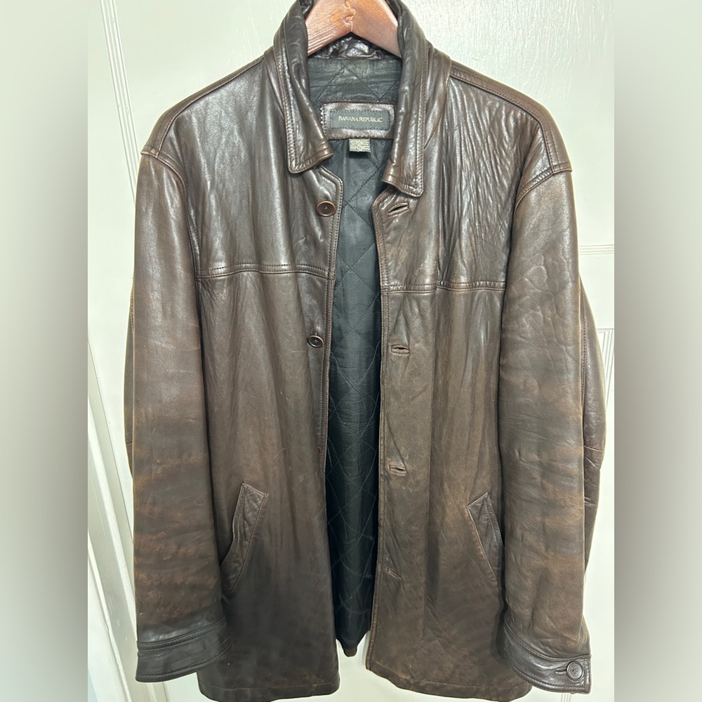 Banana Republic Men's Brown Leather Jacket